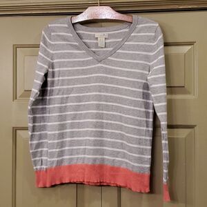 Caribbean Joe Island Supply Co. Striped v neck sweater
